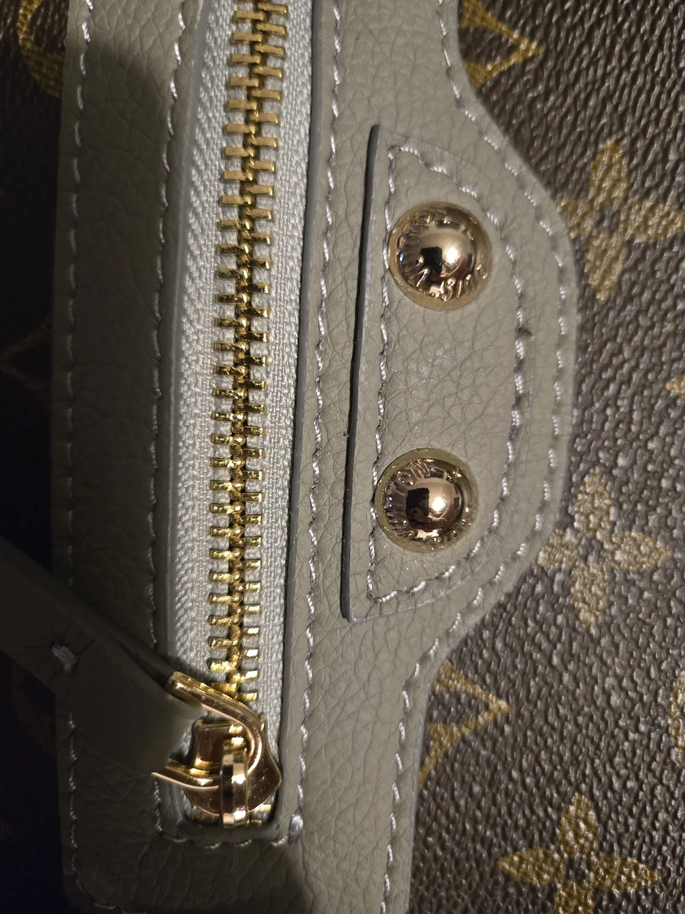 Louis Vuitton STYLE Monogram Canvas Tote with Gray Trim With Matching Wallet